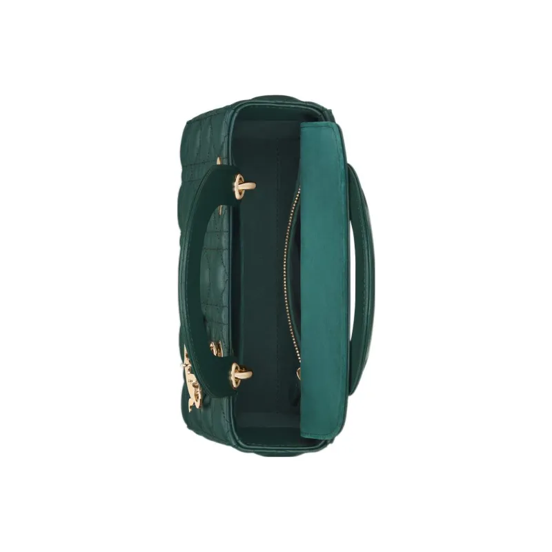 DIOR Lady DiorMy ABCDior Quilting Sheepskin Daisie Bag Shoulder Bag Crossbody Bag Handbag Small Size Women's Dark Green-3