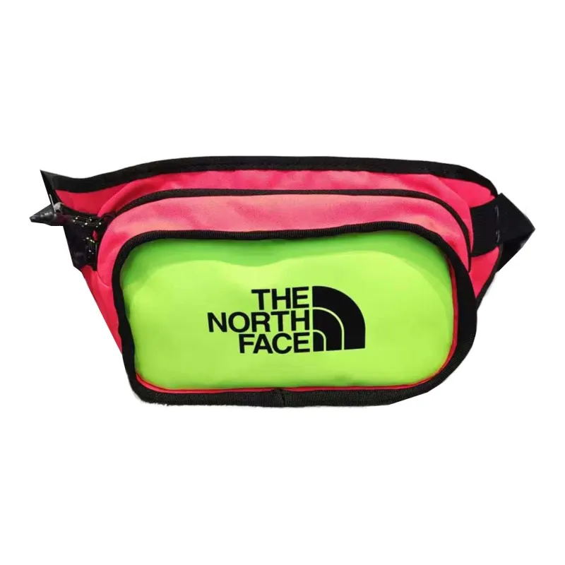 THE NORTH FACE Canvas Crossbody Bag, Sling Bag, Fanny Pack Regular Unisex Red & Green-1