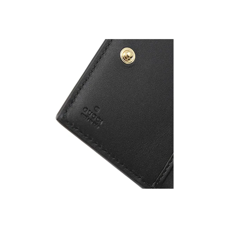 GUCCI Sylvie Leather Wallet Women's Black-5