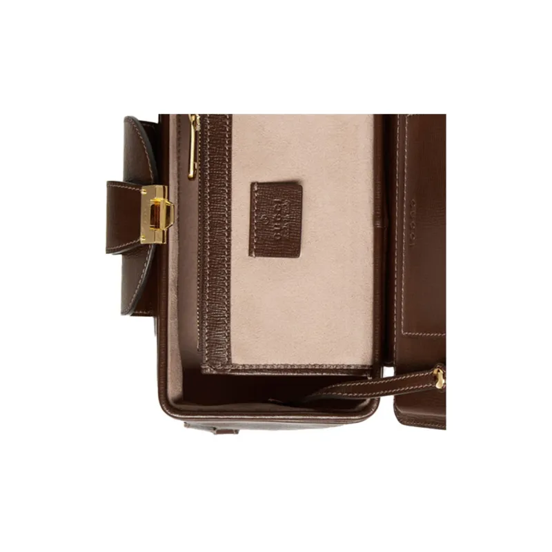 GUCCI Canvas With Leather Canvas Bag, Small Square Bag, Box Bag, Cell Phone Pouch, Crossbody Bag, Shoulder Bag Unisex-4