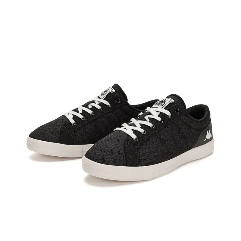 Kappa Anti Slip Wear Resistant Low Top Skateboard Shoes Unisex Black White-4