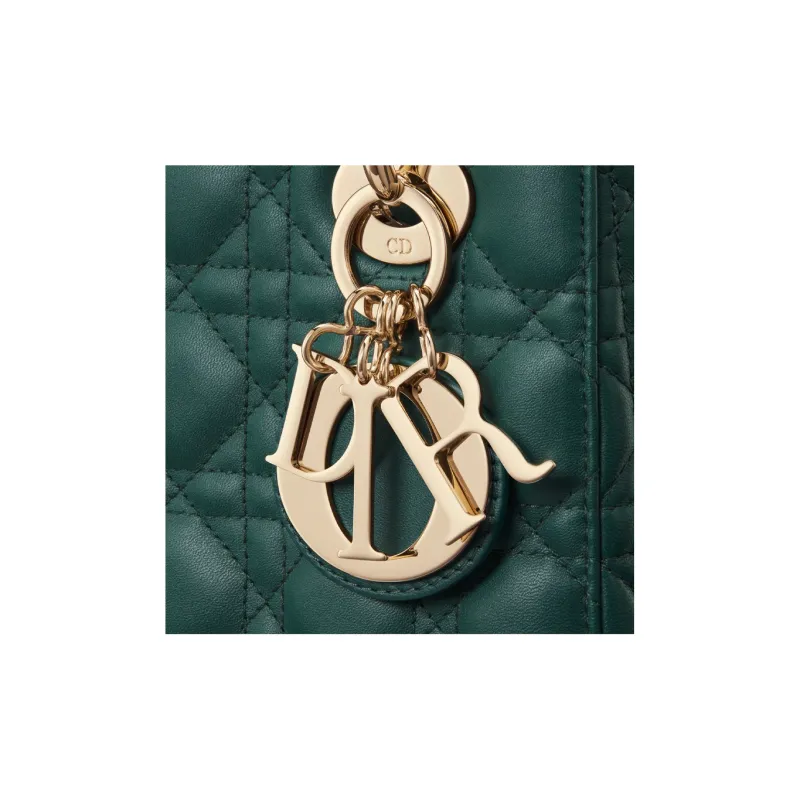 DIOR Lady DiorMy ABCDior Quilting Sheepskin Daisie Bag Shoulder Bag Crossbody Bag Handbag Small Size Women's Dark Green-4
