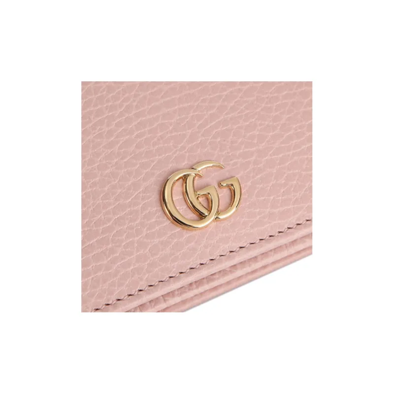 GUCCI Marmont Leather Card Holder Women's Pink-4