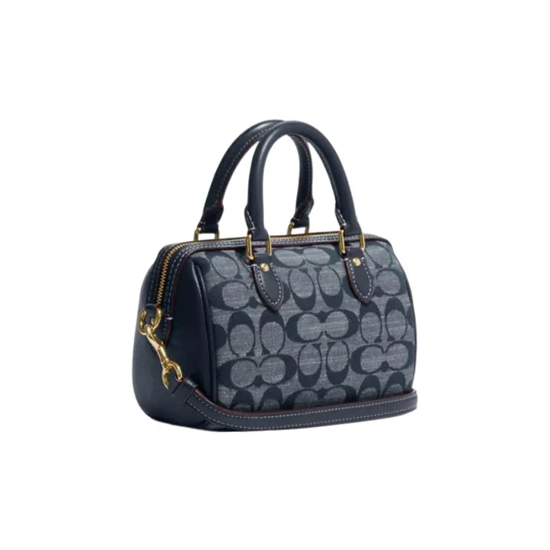 COACH Rowan Fabric Handbag, Shoulder Bag, Crossbody Bag Mini Women's Denim Blue-0