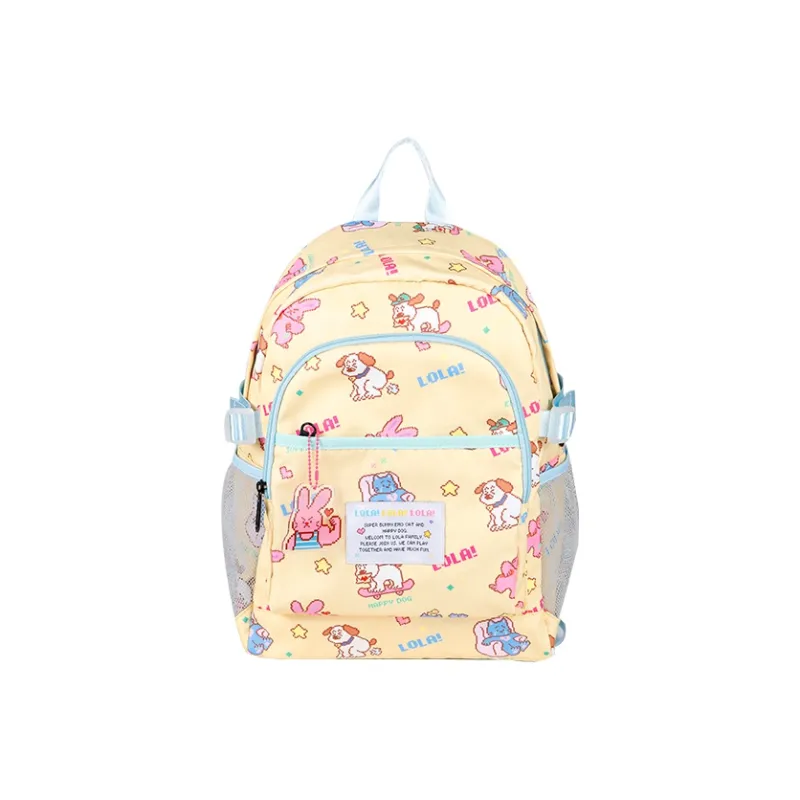 LOLA DESIGN Fabric Backpack Women's Milk White/Royal Blue-10