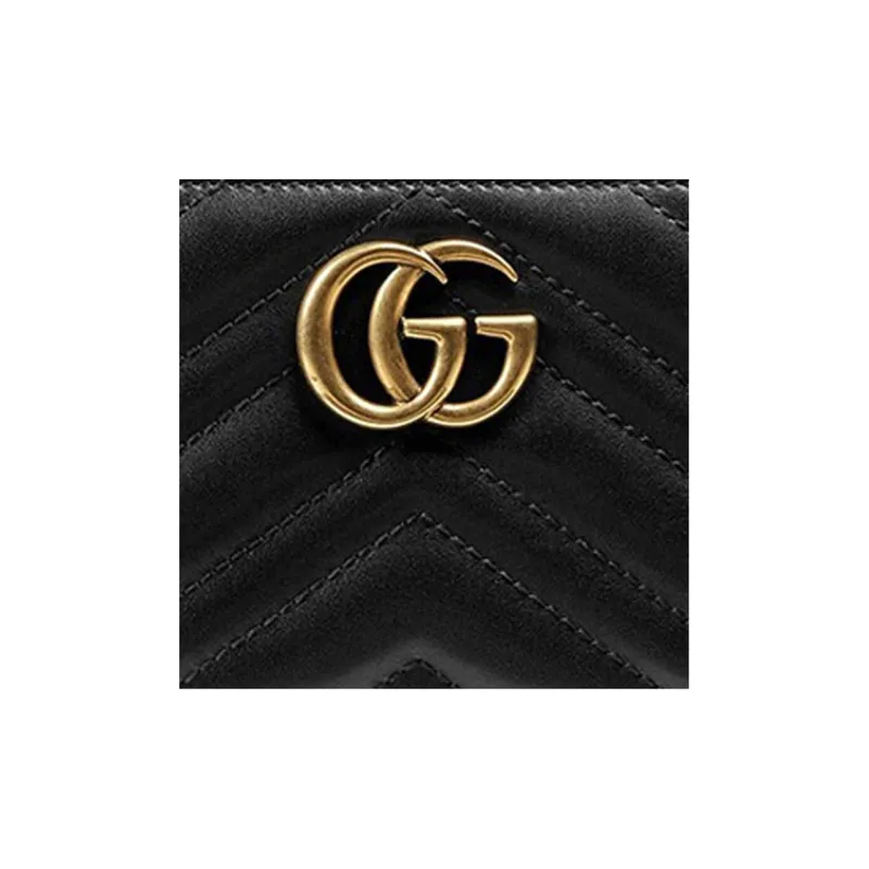 GUCCI GG Marmont Artificial Leather Wallet Women's Black-3
