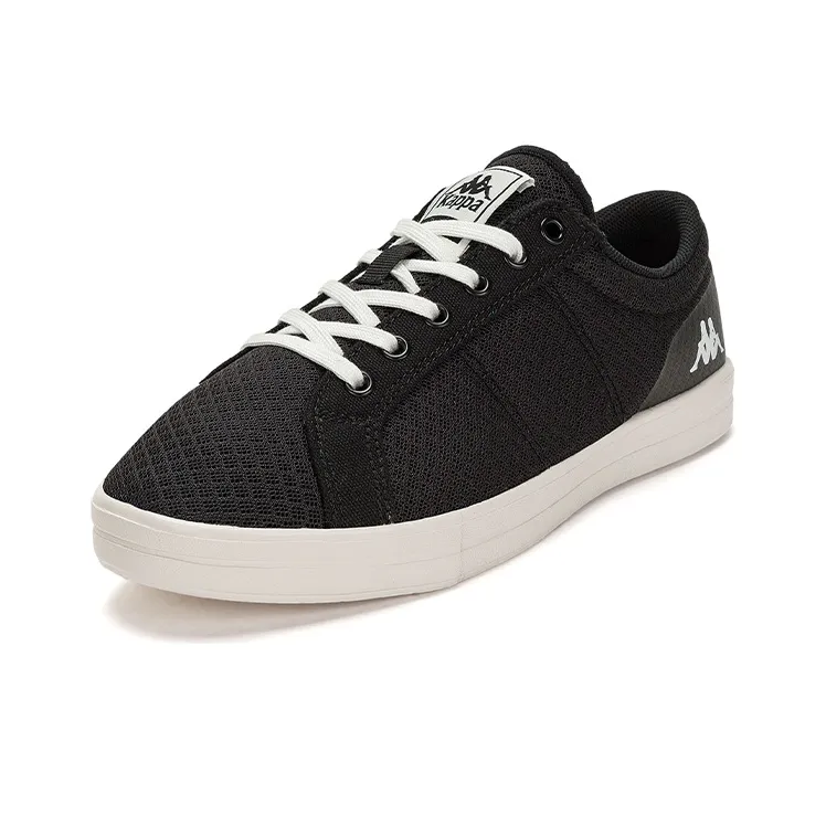 Kappa Anti Slip Wear Resistant Low Top Skateboard Shoes Unisex Black White-2