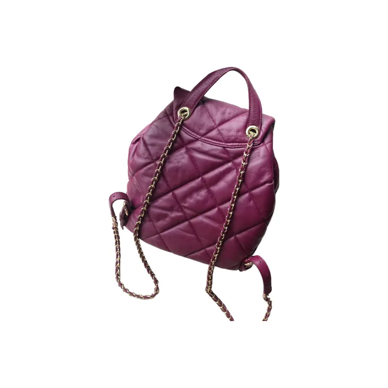 FERRAGAMO Leather Backpack Small Size Women's Fuchsia-1