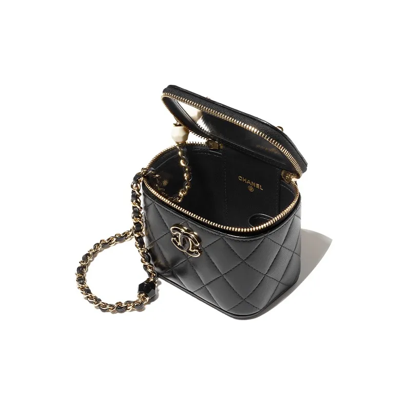 CHANEL Lambskin Box Bag, Shoulder Bag, Crossbody Bag, Clutch Trumpets Women's Black-2