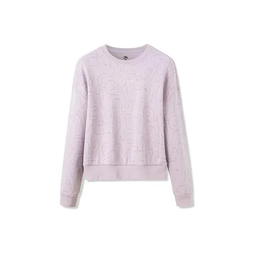 Anta Comprehensive Training Collection Sports Lifestyle Collection Sweatshirt Women's Pearlescent Purple