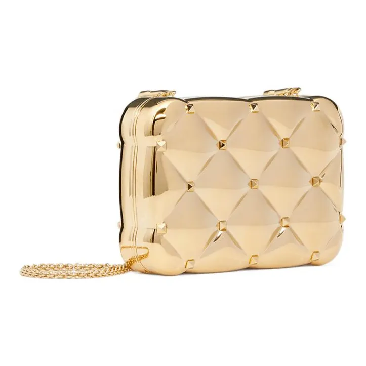 Valentino Metal Clutch Mini Women's Light Gold-1