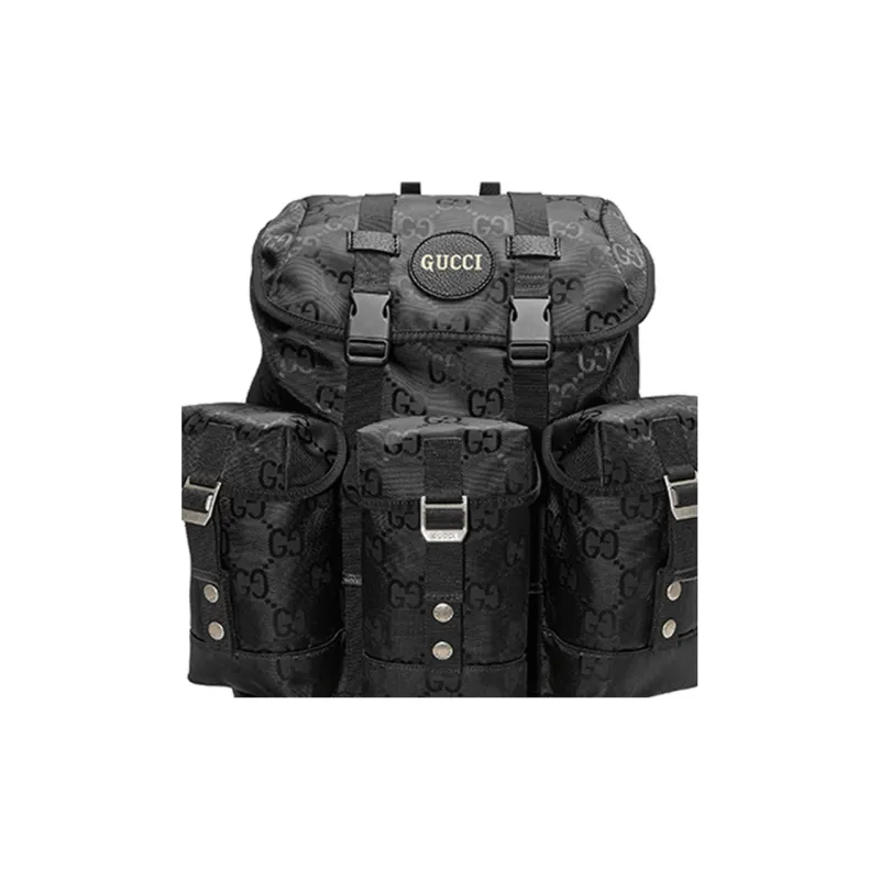 GUCCI Nylon With Leather Backpack Men's Black-7