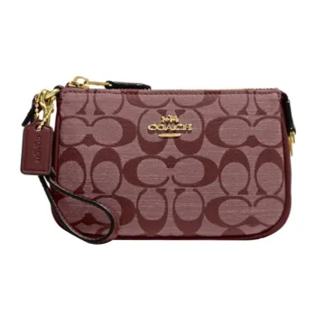 COACH Nolita Canvas With Leather Handbag Clutch Mini Women's Burgundy