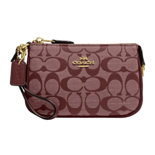COACH Nolita Canvas With Leather Portable Clutch Mini Women's Burgundy