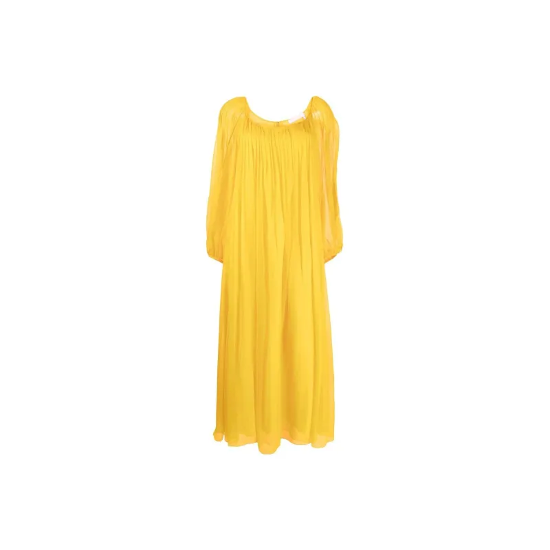 Chloé Long Sleeved Dresses Women's Yellow-1