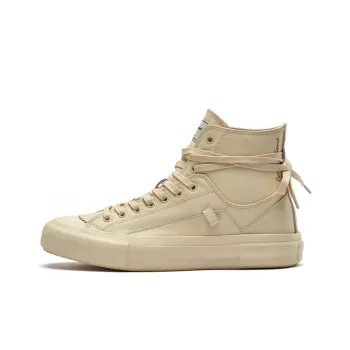 MATNUT FUSION Ecru Top Grain Cow Leather, Height Increasing, Vintage, Platform, Versatile, High Top Shoes