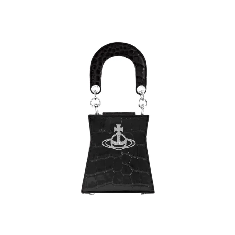 Vivienne Westwood KELLY Cow Leather Shoulder Bag, Crossbody Bag, Handbag Trumpets Women's Black-2