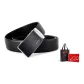 Litchi Grain Black Silver Buckle+Valentine's Day Box