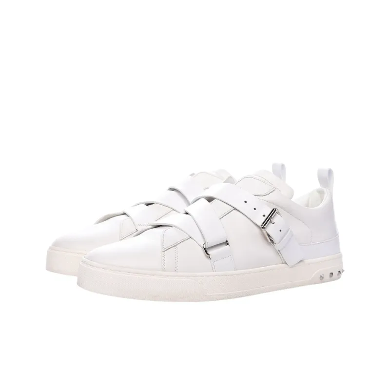 Valentino Low Top Stylish Skateboarding Shoes Men's White-1