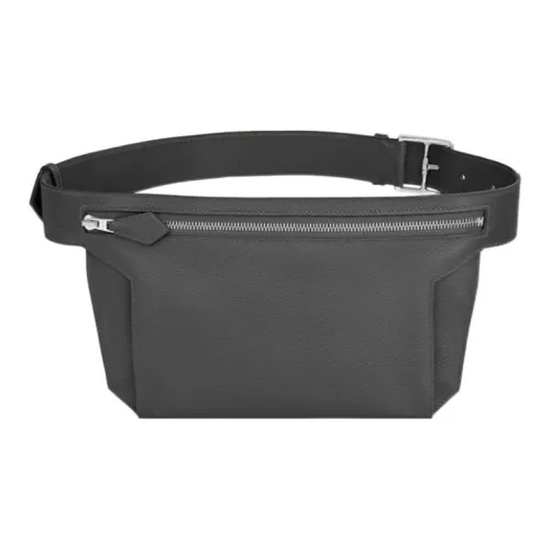 HERMES Ultrapla Togo Calfskin Fanny Pack Men's Y7 Bleu Orage Hurricane Blue
