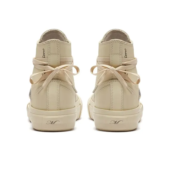MATNUT FUSION Ecru Top Grain Cow Leather, Height Increasing, Vintage, Platform, Versatile, High Top Shoes-4