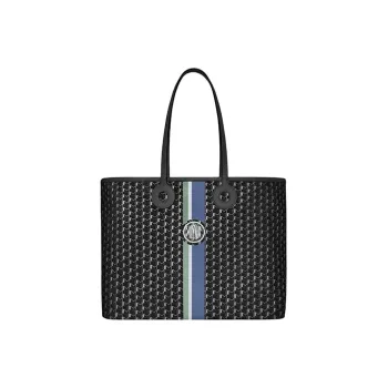 Moynat Canvas With Leather Tote Bag Shopping Bag Handbag Shoulder Bag Men's Black