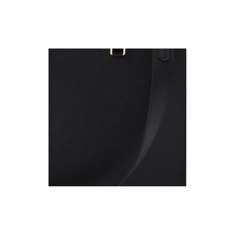 PRADA Saffiano Leather Shoulder Bag Crossbody Bag Handbag Large Size Women's Black-4