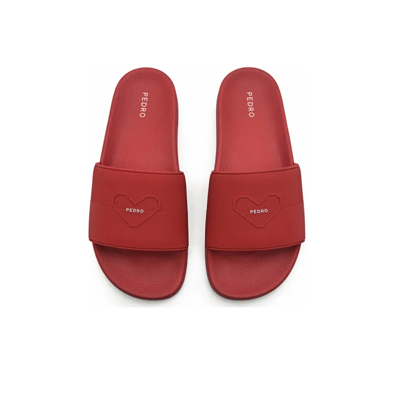 PEDRO Slide Slippers Men Black/Red-2