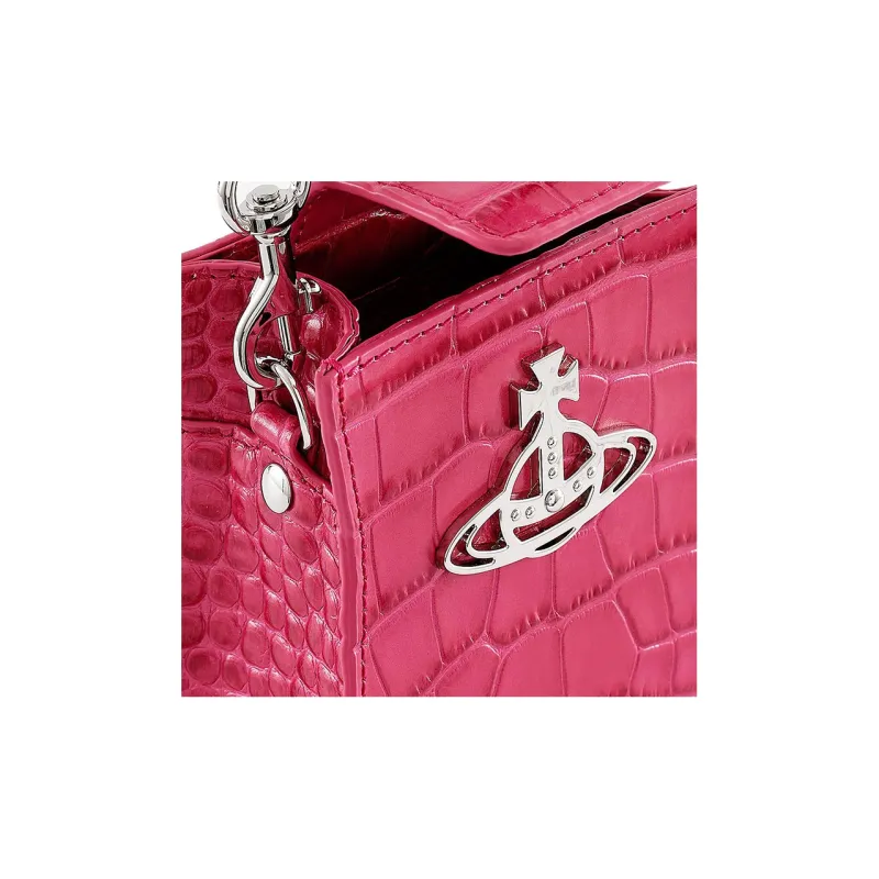 Vivienne Westwood KELLY Cow Leather Shoulder Bag, Crossbody Bag, Handbag Trumpets Women's Pink-3