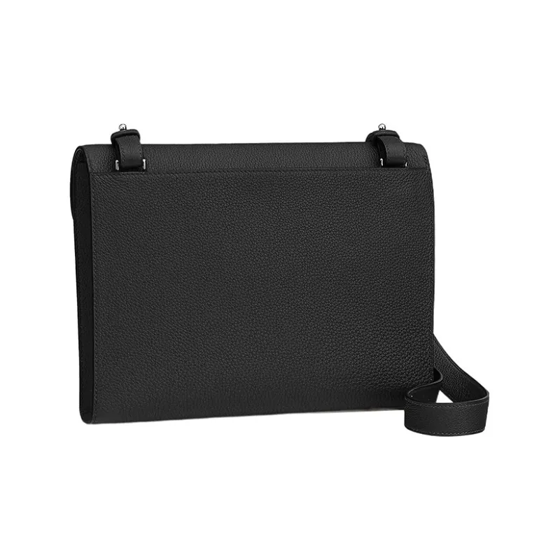 HERMES Sac A Depeches Togo Calfskin Messenger Bag Shoulder Bag Crossbody Bag Men's Noir Black-2