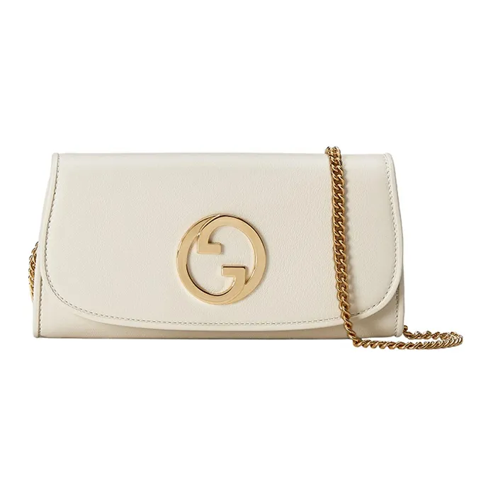 GUCCI Blondie Leather Shoulder Bag, Crossbody Bag, Wallet Regular Women's White-0
