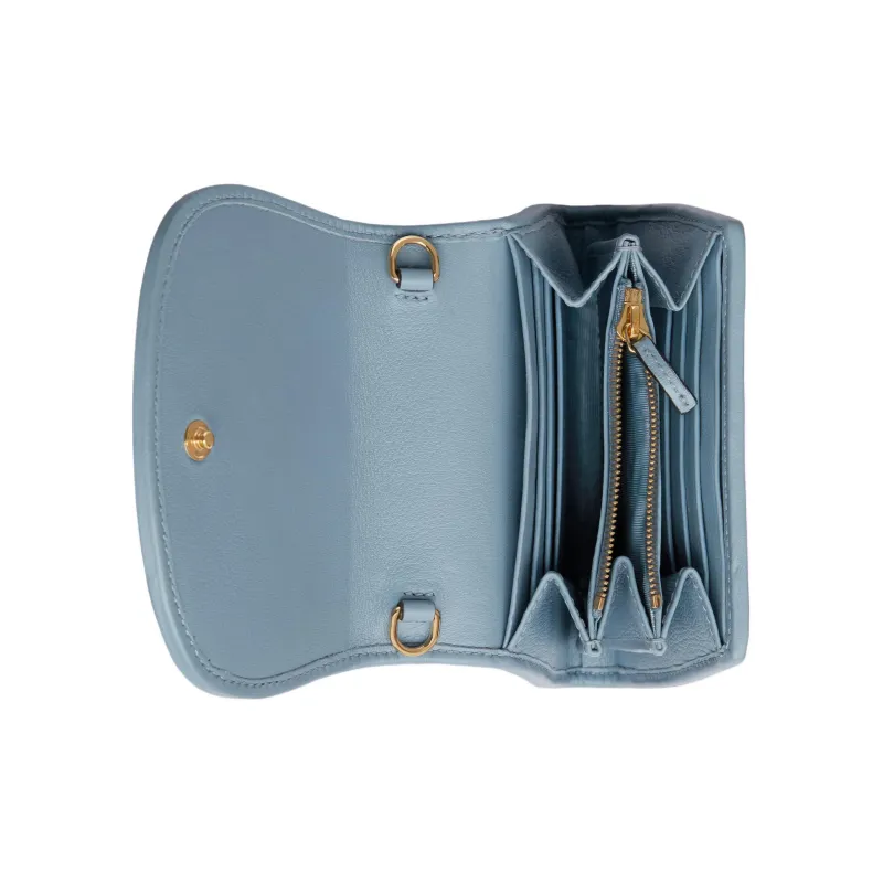 GUCCI Blondie Leather Shoulder Bag Crossbody Bag Wallet Medium Size Women's Light Blue-6
