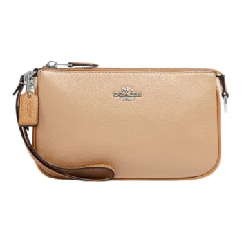 COACH Nolita Cow Leather Portable Clutch Small Size Women's Beige Yellow