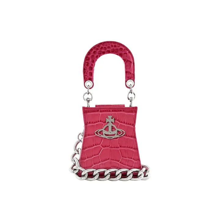 Vivienne Westwood KELLY Cow Leather Shoulder Bag, Crossbody Bag, Handbag Trumpets Women's Pink-1