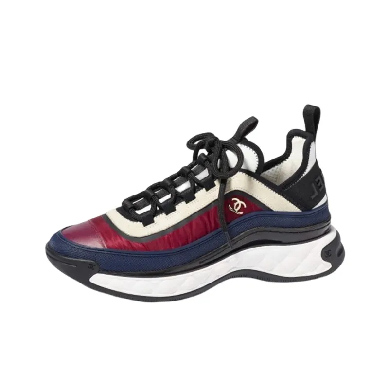 CHANEL Low-Top Casual Shoes Women's White Red-0