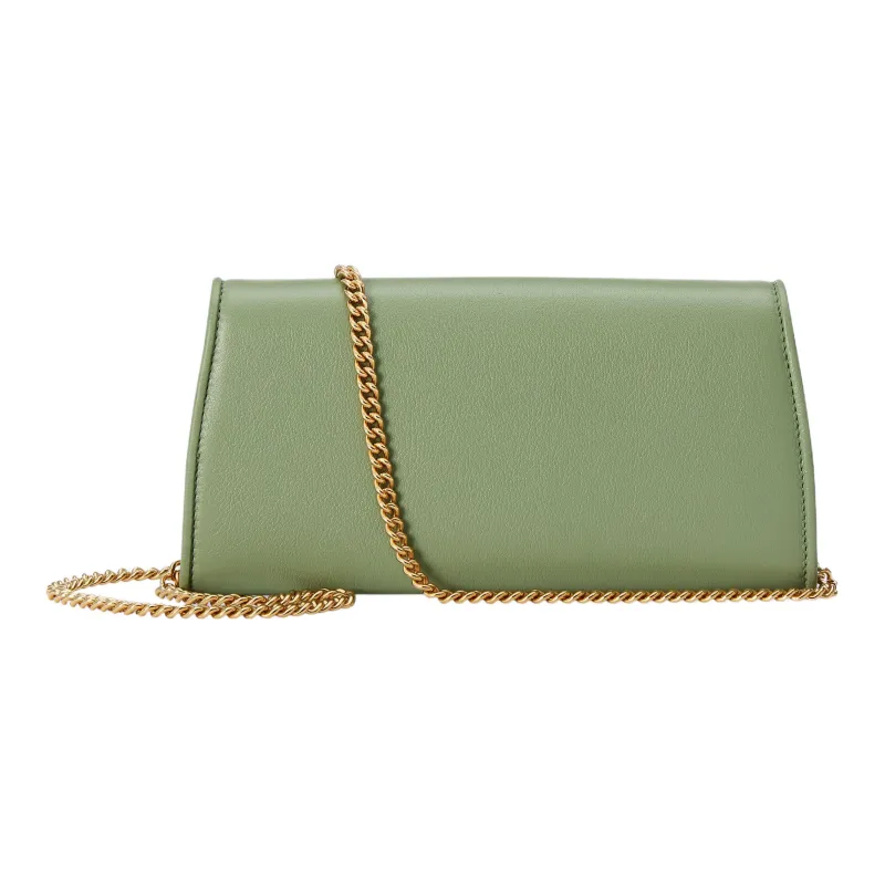 GUCCI Blondie Leather Shoulder Bag Crossbody Bag Wallets Women's Green-3