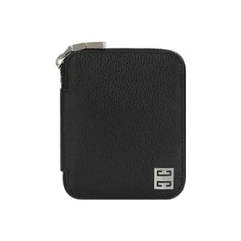 GIVENCHY Grained Calfskin Coin Purse Men's Black