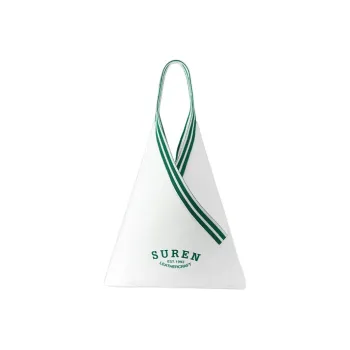 SUREN Nylon Fabric Tote Bag Shopping Bag Shoulder Bags Women's White/Black