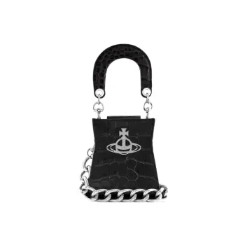 Vivienne Westwood KELLY Cow Leather Shoulder Bag, Crossbody Bag, Handbag Trumpets Women's Black