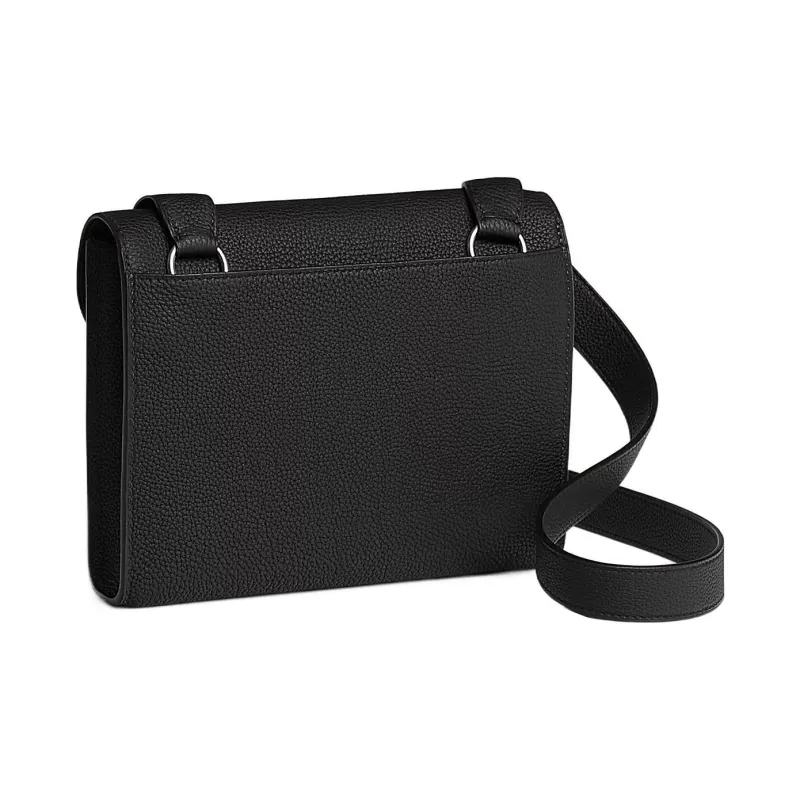 HERMES Sac A Depeches Laque Togo Calfskin Messenger Bag, Crossbody Bag Men's Noir Black-2