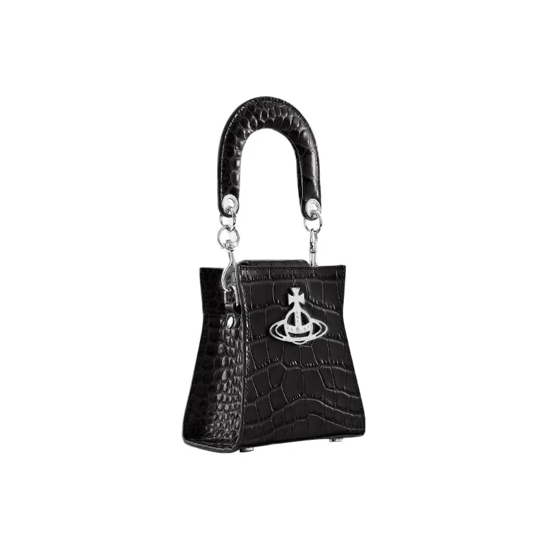 Vivienne Westwood KELLY Cow Leather Shoulder Bag, Crossbody Bag, Handbag Trumpets Women's Black-3