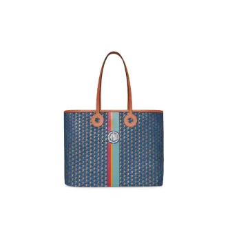 Moynat Canvas Tote Bag, Shopping Bag, Handbag, Shoulder Bag Large Size Men's Blue