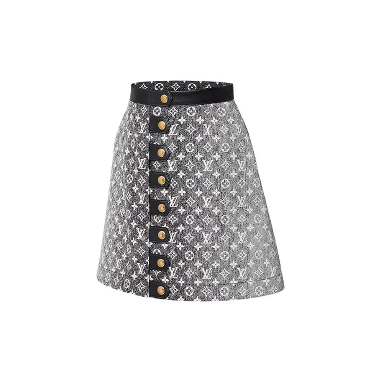 LOUIS VUITTON SS23 Casual Short Skirts Women's Gray Black-2