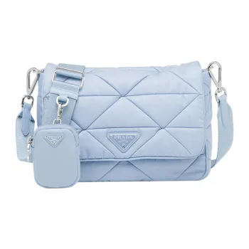 PRADA Fabric Crossbody Bag Shoulder Bag Women's Light Blue