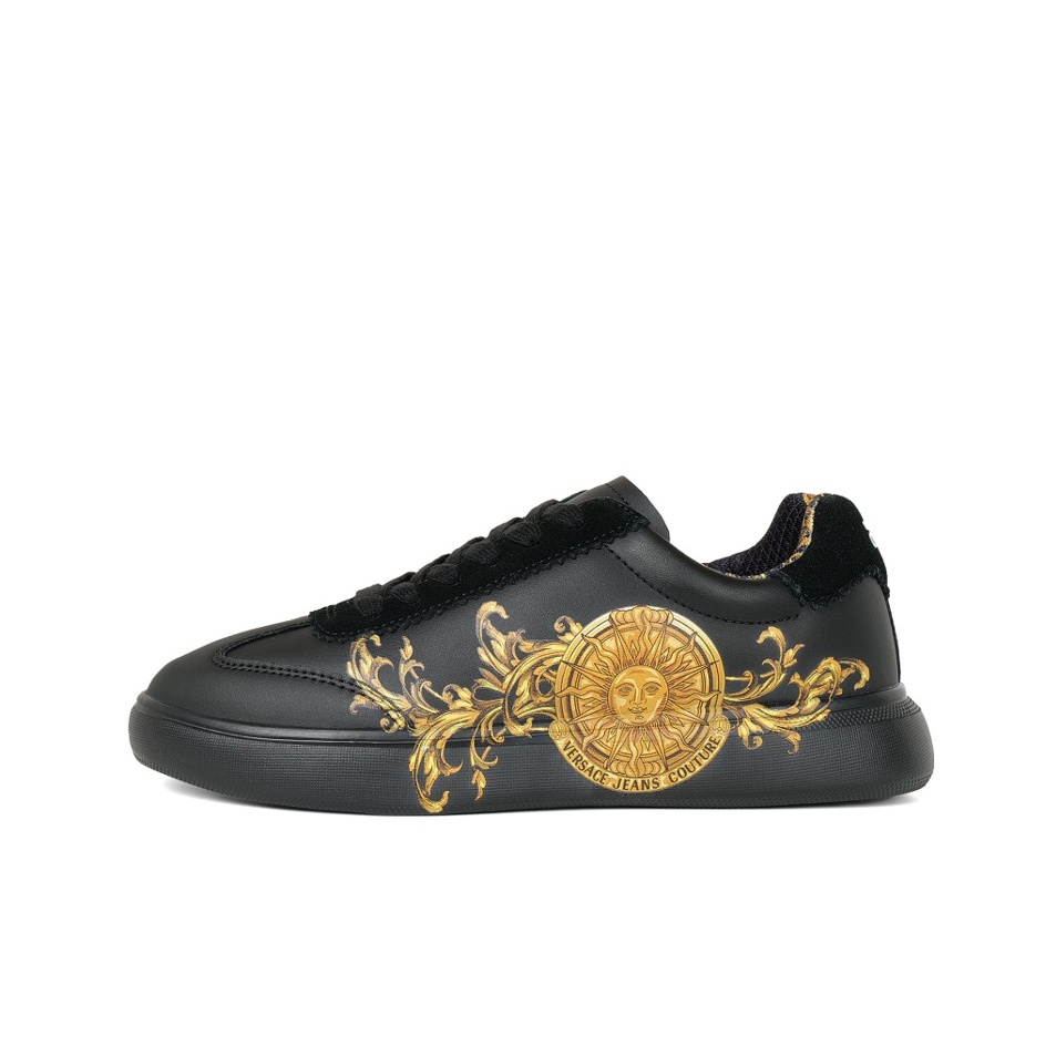 VERSACE JEANS Couture Skateboard Shoes Women's Low-Top Black