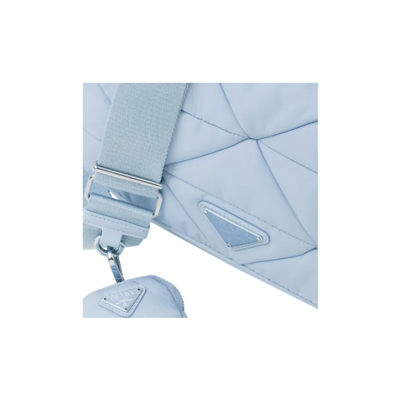 PRADA Fabric Crossbody Bag Shoulder Bag Women's Light Blue-3