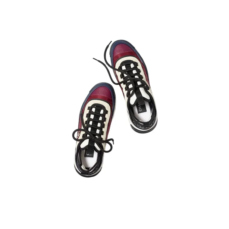 CHANEL Low-Top Casual Shoes Women's White Red-2