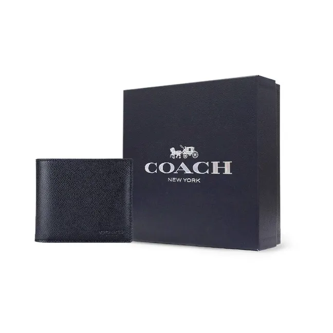 COACH 3 IN 1 Wallet Leather Card Holder Wallet Men's Black-5