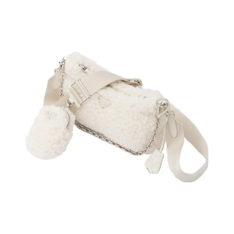 PRADA Re Edition 2005 Bag Wool And Cashmere Bag Mini Natural-1
