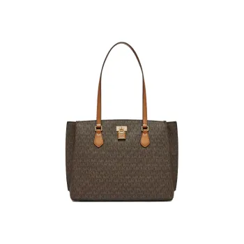 MICHAEL KORS MK Ruby Artificial Leather Tote Bag, Shopping Bag, Handbag, Shoulder Bag Women's Camel